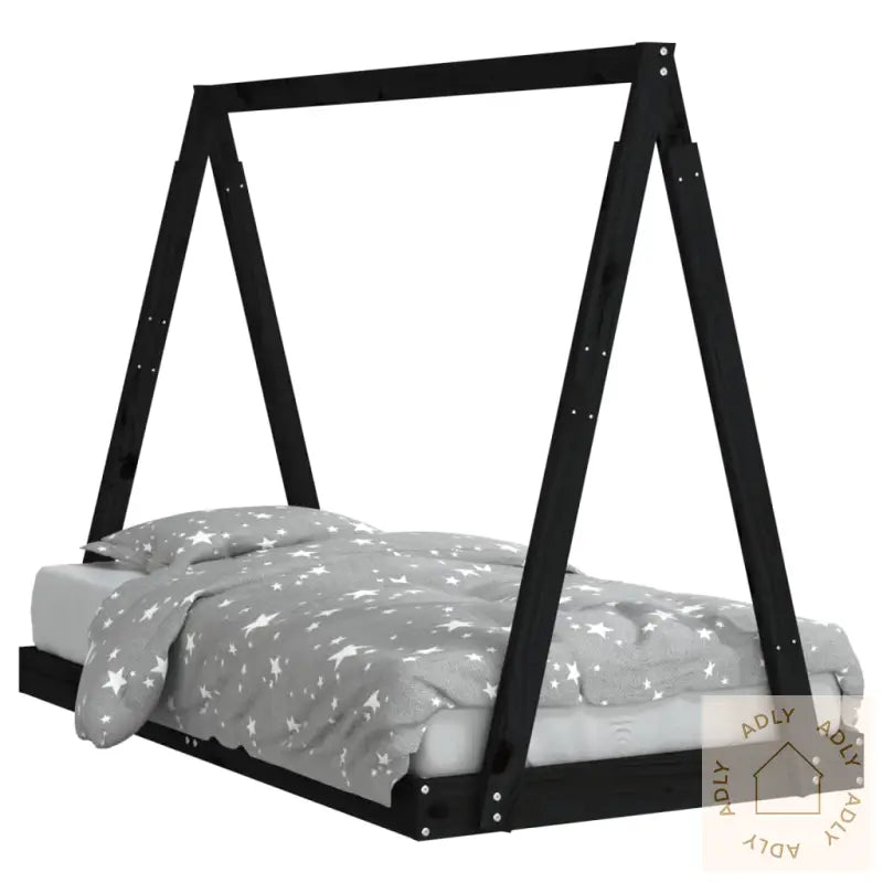Barnesengeramme Svart 80X160 Cm Heltre Furu