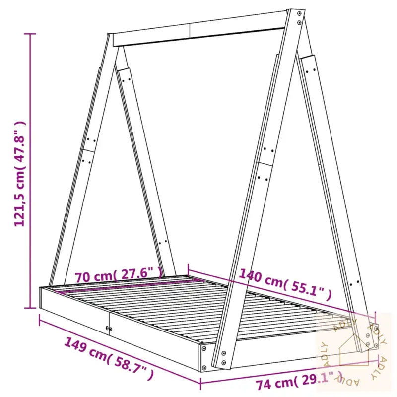Barnesengeramme Hvit 70X140 Cm Heltre Furu
