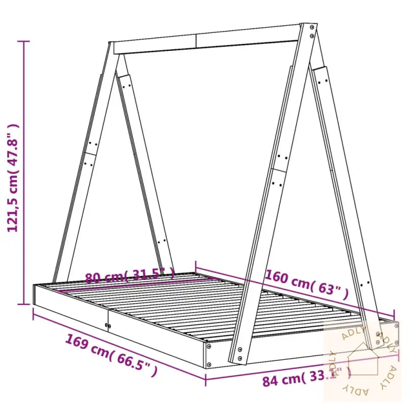Barnesengeramme Hvit 80X160 Cm Heltre Furu