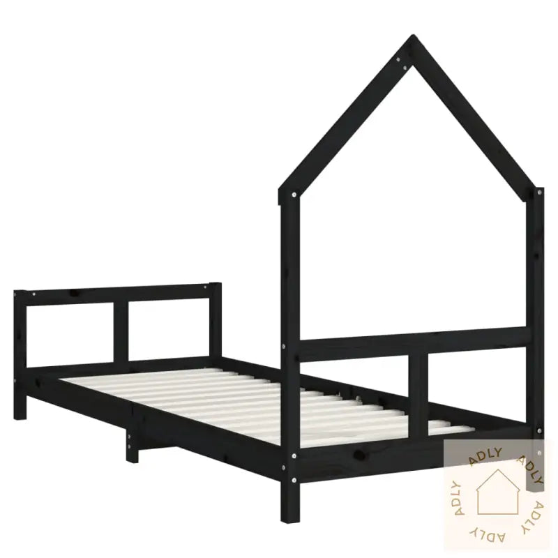Barnesengeramme Svart 80X200 Cm Heltre Furu