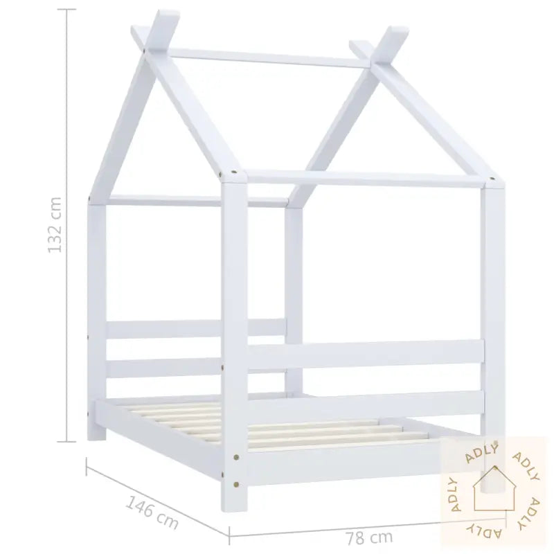 Sengeramme For Barn Heltre Furu Hvit 70X140 Cm