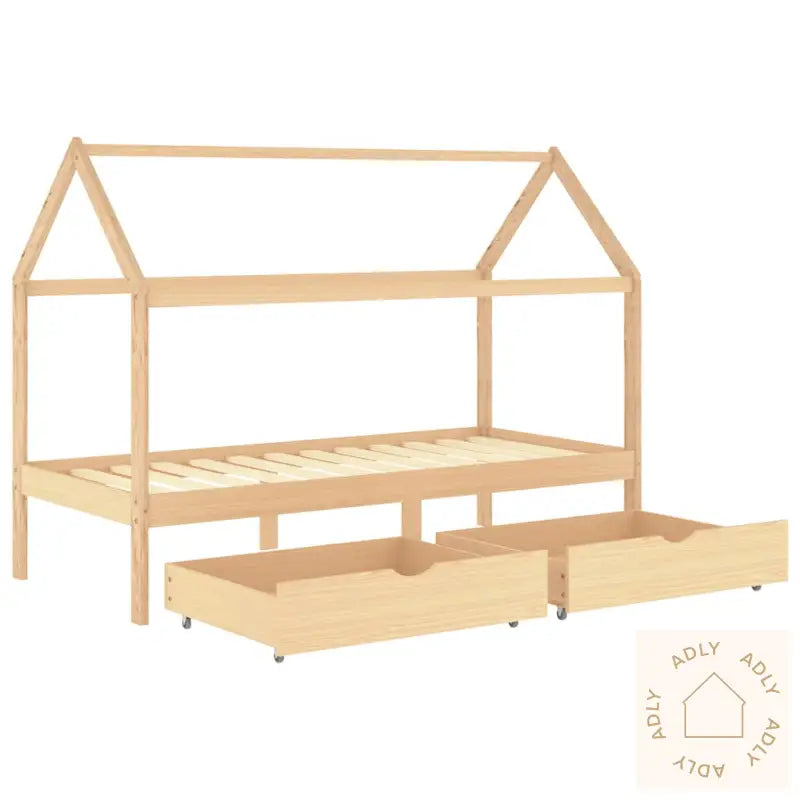 Sengeramme For Barn Med Skuffer Heltre Furu 90X200 Cm