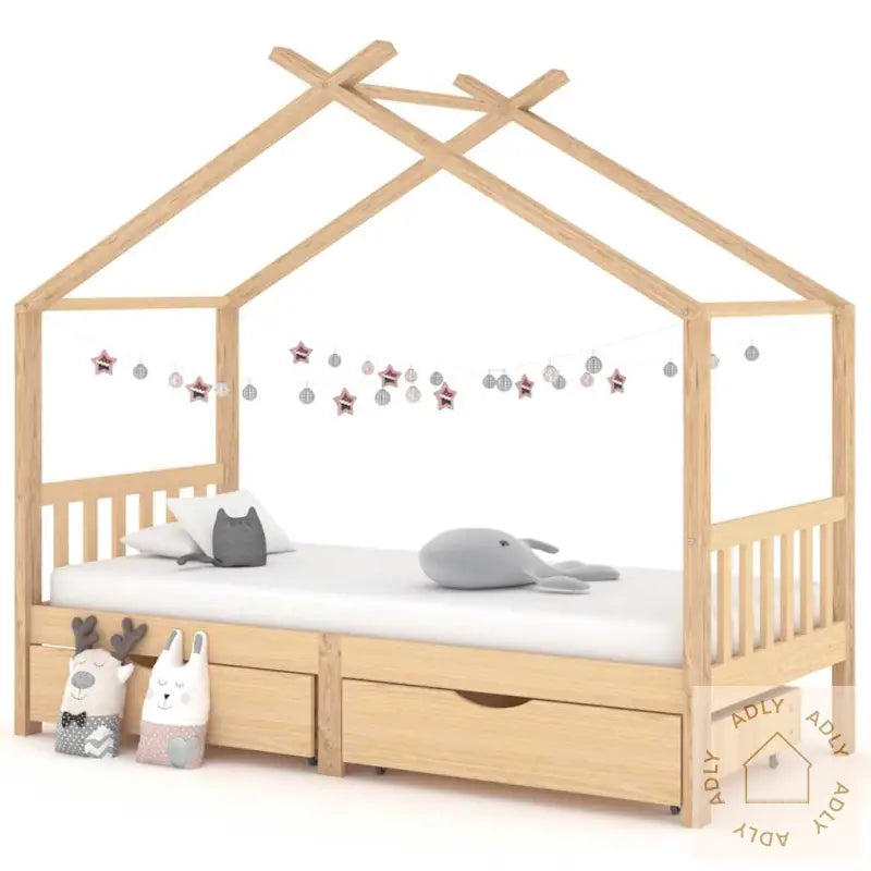 Sengeramme For Barn Med Skuffer Heltre Furu 90X200 Cm