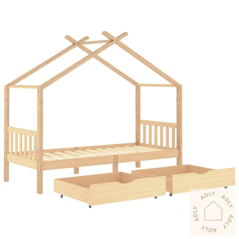 Sengeramme For Barn Med Skuffer Heltre Furu 90X200 Cm