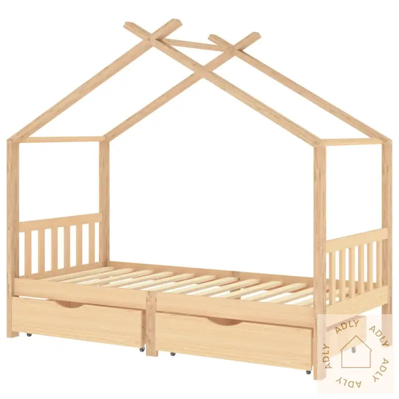 Sengeramme For Barn Med Skuffer Heltre Furu 90X200 Cm