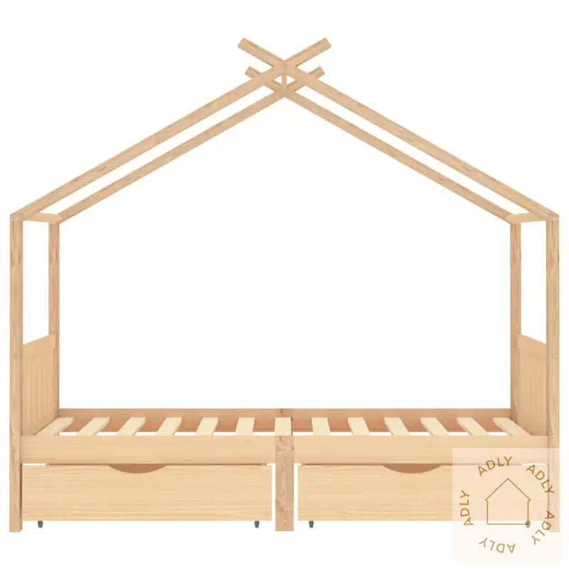Sengeramme For Barn Med Skuffer Heltre Furu 90X200 Cm