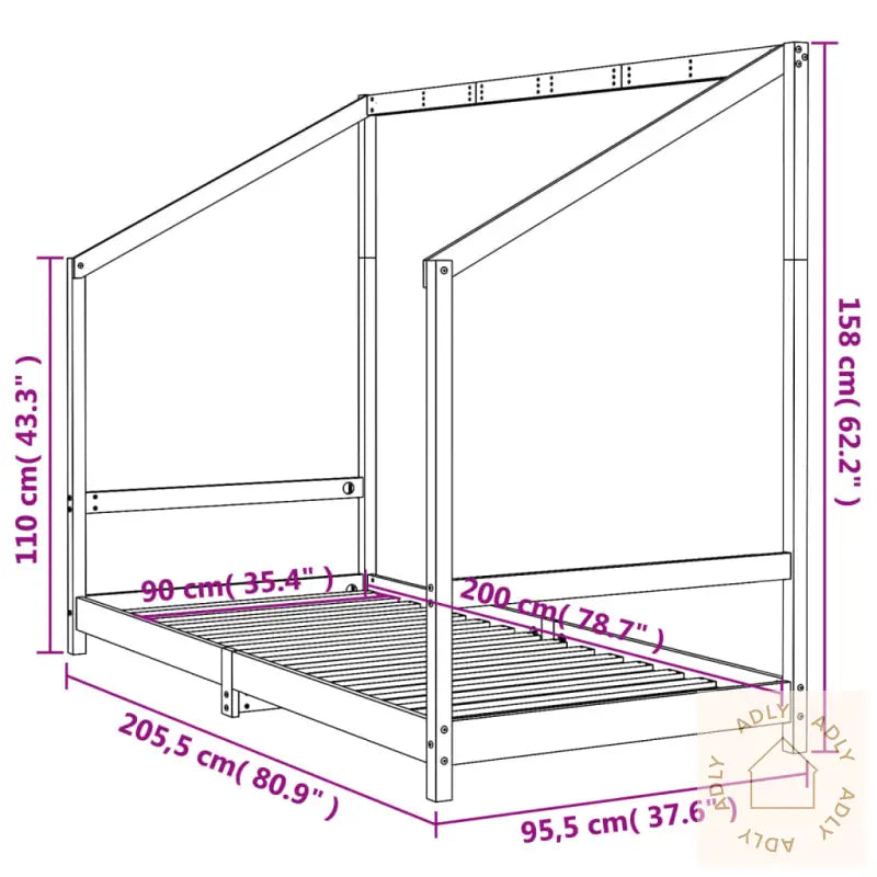 Barnesengeramme 90X200 Cm Heltre Furu