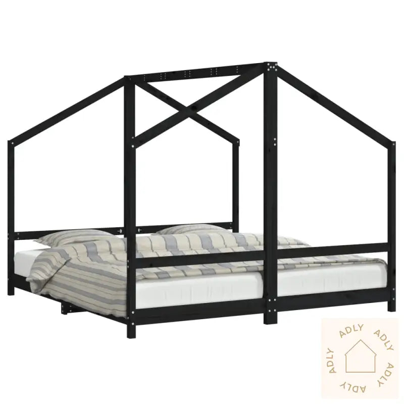 Barnesengeramme Svart 2X(90X190) Cm Heltre Furu
