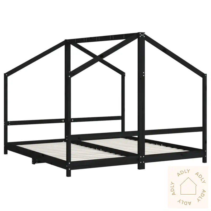 Barnesengeramme Svart 2X(90X190) Cm Heltre Furu