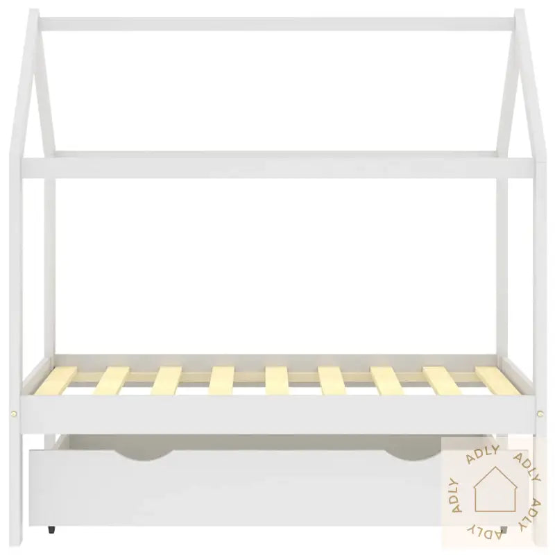 Ramme For Barneseng Med Skuff Hvit Heltre Furu 70X140 Cm