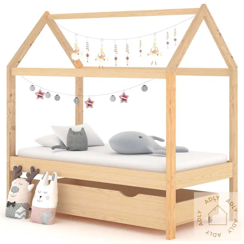 Ramme For Barneseng Med Skuff Heltre Furu 70X140 Cm