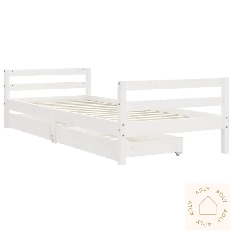 Barnesengeramme Med Skuffer Hvit 80X200 Cm Heltre Furu