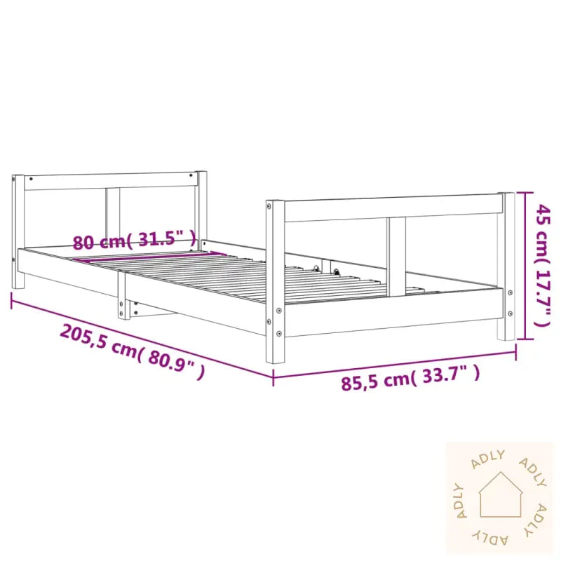 Barnesengeramme Hvit 80X200 Cm Heltre Furu