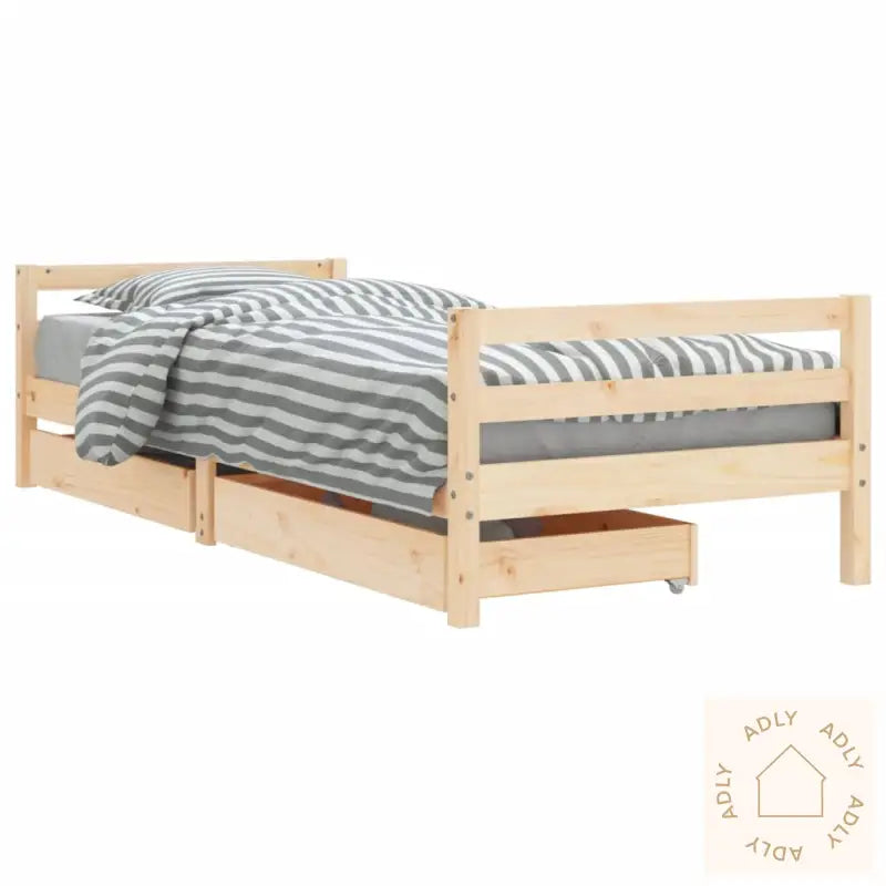 Barnesengeramme Med Skuffer Svart 90X200 Cm Heltre Furu
