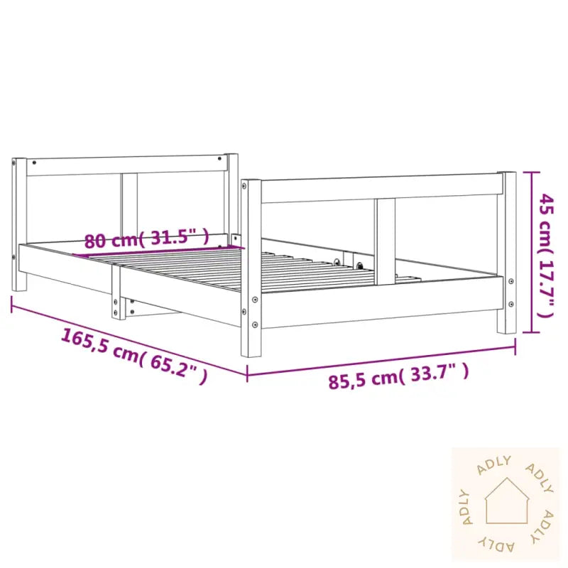 Barnesengeramme Hvit 80X160 Cm Heltre Furu