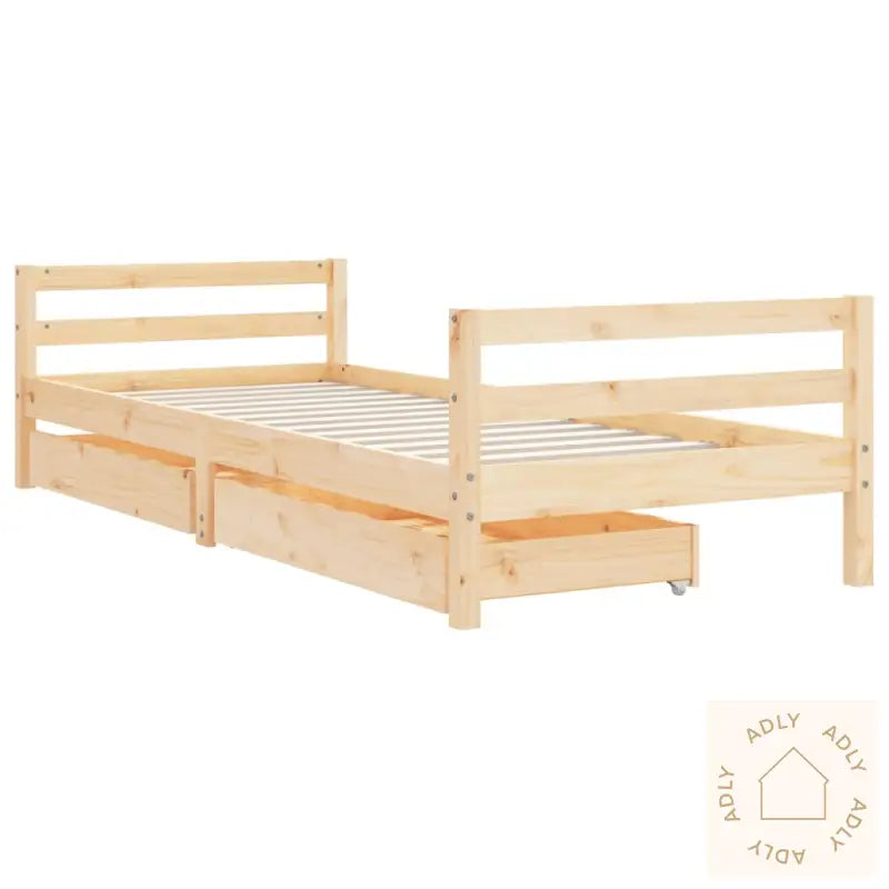 Barnesengeramme Med Skuffer Svart 90X200 Cm Heltre Furu