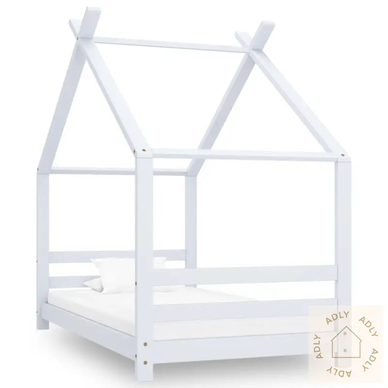 Sengeramme For Barn Heltre Furu Hvit 80X160 Cm