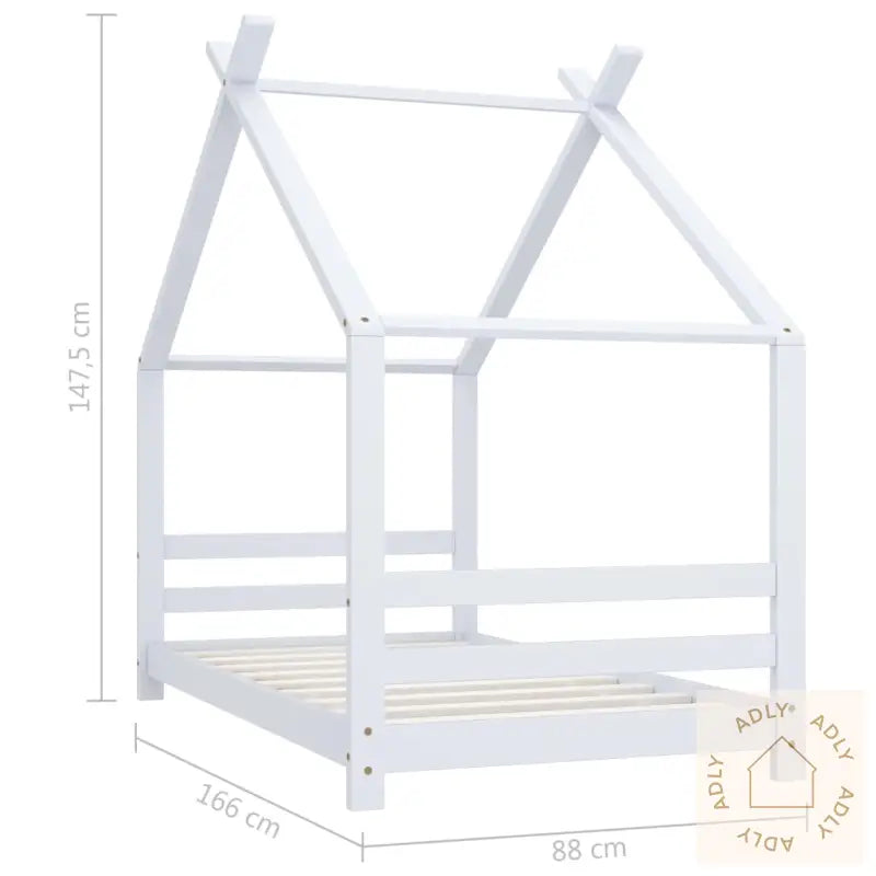 Sengeramme For Barn Heltre Furu Hvit 80X160 Cm