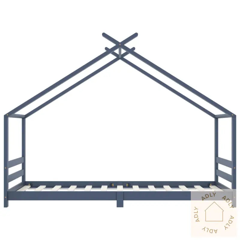 Sengeramme For Barn Heltre Furu Grå 90X200 Cm