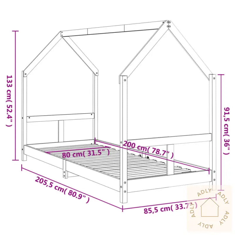 Barnesengeramme 80X200 Cm Heltre Furu