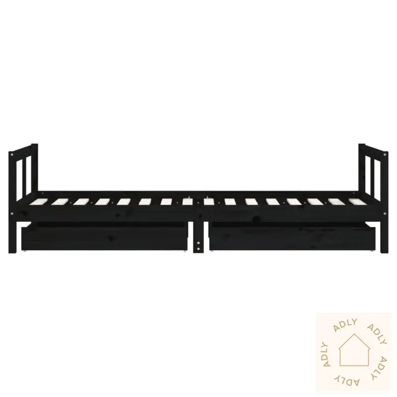 Barnesengeramme Med Skuffer Svart 80X200 Cm Heltre Furu