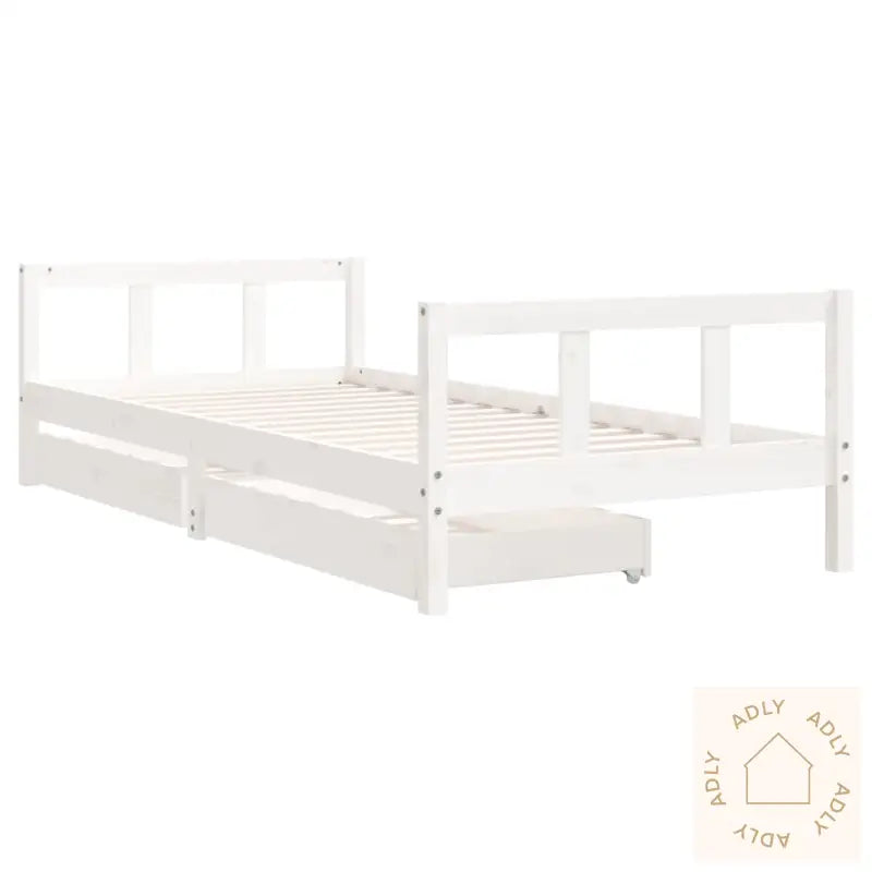 Barnesengeramme Med Skuffer Hvit 90X200 Cm Heltre Furu