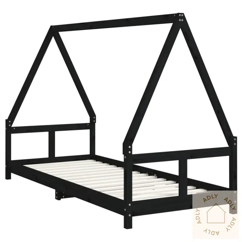 Barnesengeramme Svart 80X200 Cm Heltre Furu