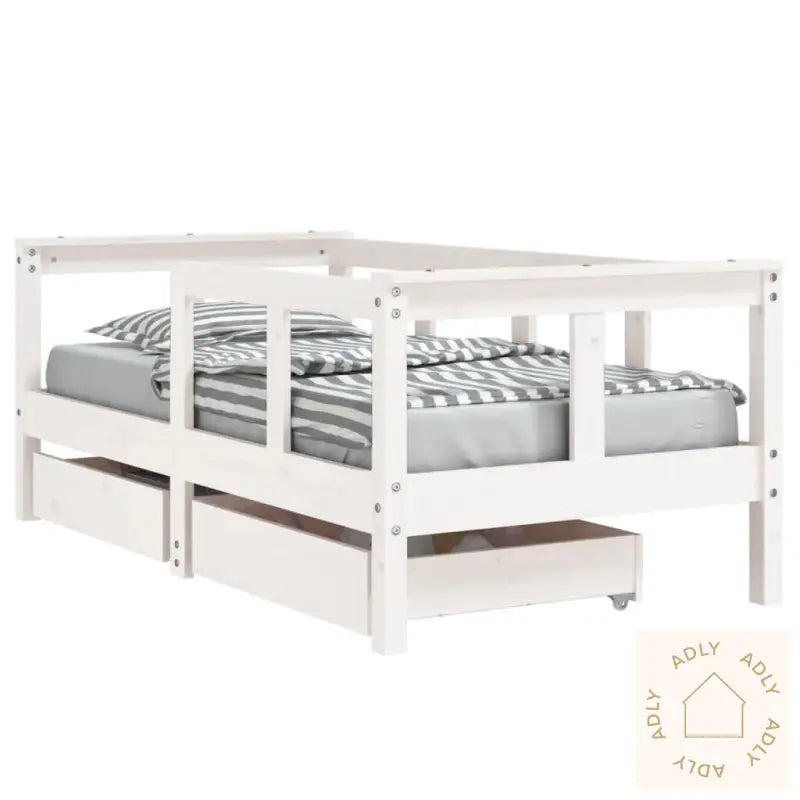 Barnesengeramme Med Skuffer Hvit 70X140 Cm Heltre Furu