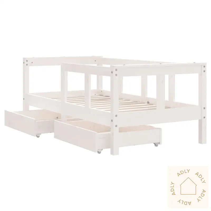 Barnesengeramme Med Skuffer Hvit 70X140 Cm Heltre Furu