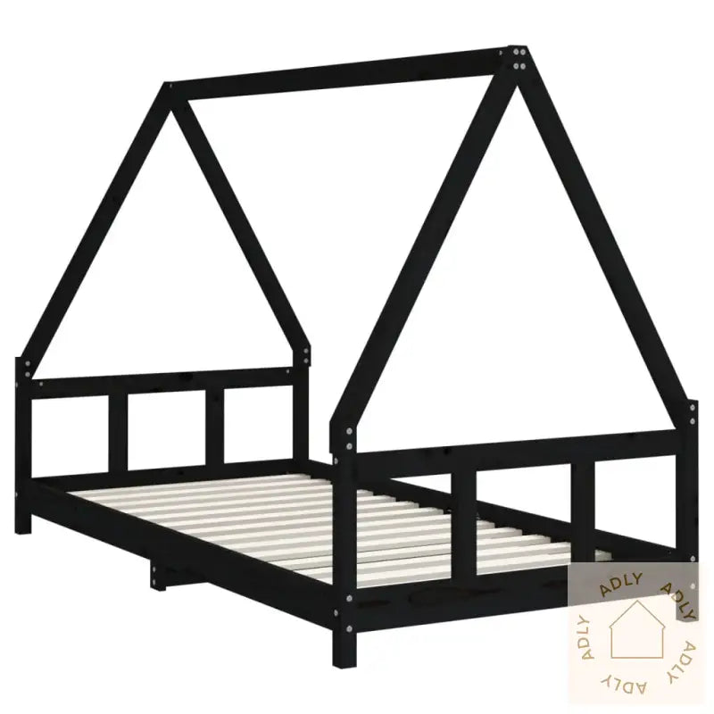 Barnesengeramme Svart 90X190 Cm Heltre Furu