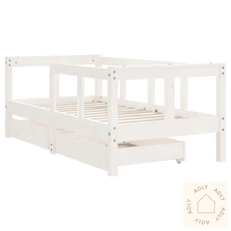 Barnesengeramme Med Skuffer Hvit 70X140 Cm Heltre Furu