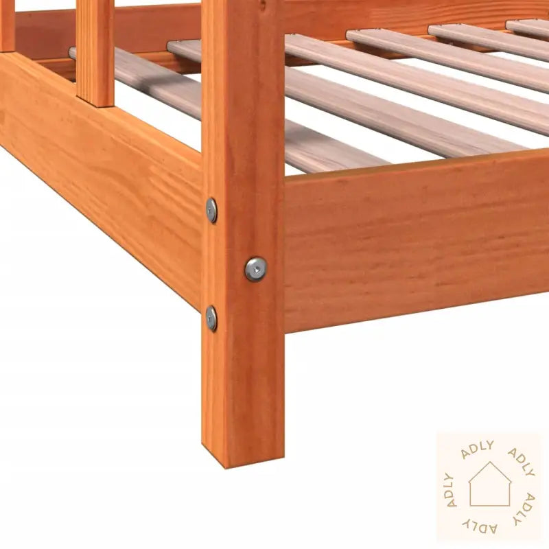Sengeramme For Barn Voksbrun 90X190 Cm Heltre Furu