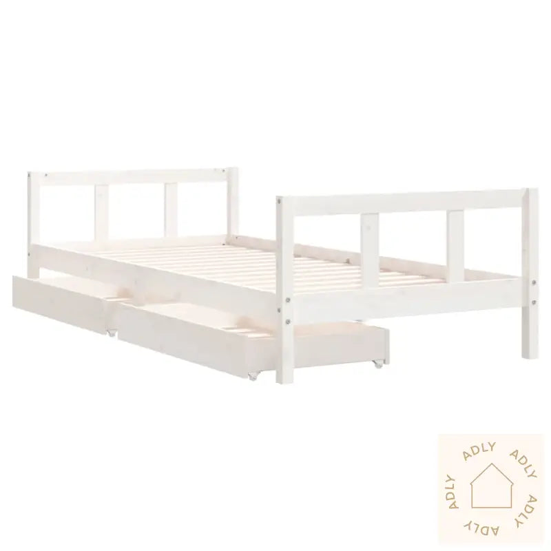 Barnesengeramme Med Skuffer Hvit 90X200 Cm Heltre Furu