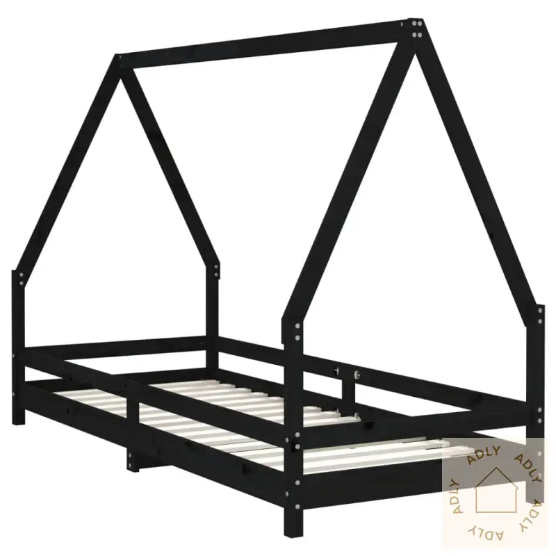 Barnesengeramme Svart 80X200 Cm Heltre Furu