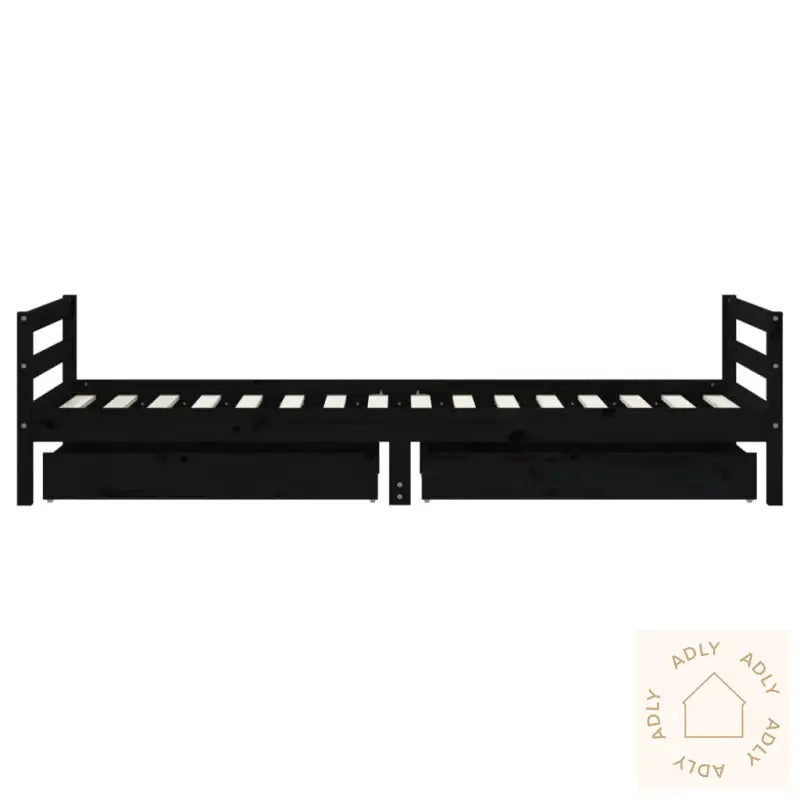 Barnesengeramme Med Skuffer Svart 80X200 Cm Heltre Furu