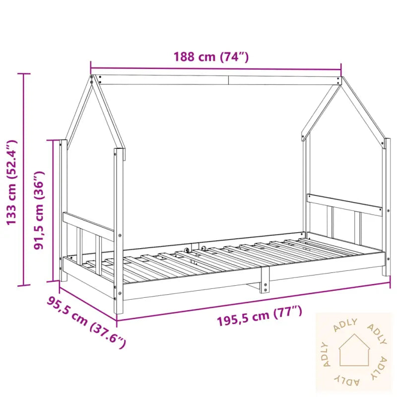 Sengeramme For Barn Voksbrun 90X190 Cm Heltre Furu