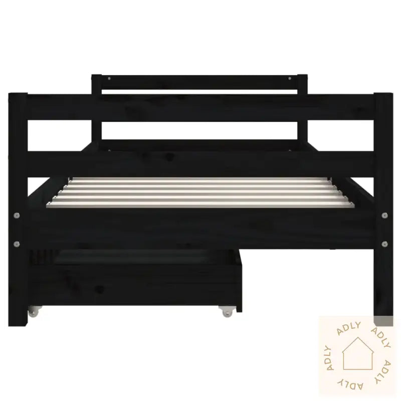 Barnesengeramme Med Skuffer Svart 80X200 Cm Heltre Furu