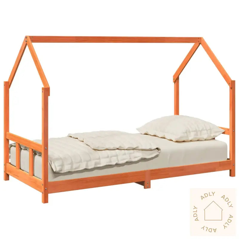 Sengeramme For Barn Voksbrun 90X190 Cm Heltre Furu