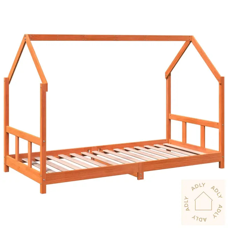 Sengeramme For Barn Voksbrun 90X190 Cm Heltre Furu