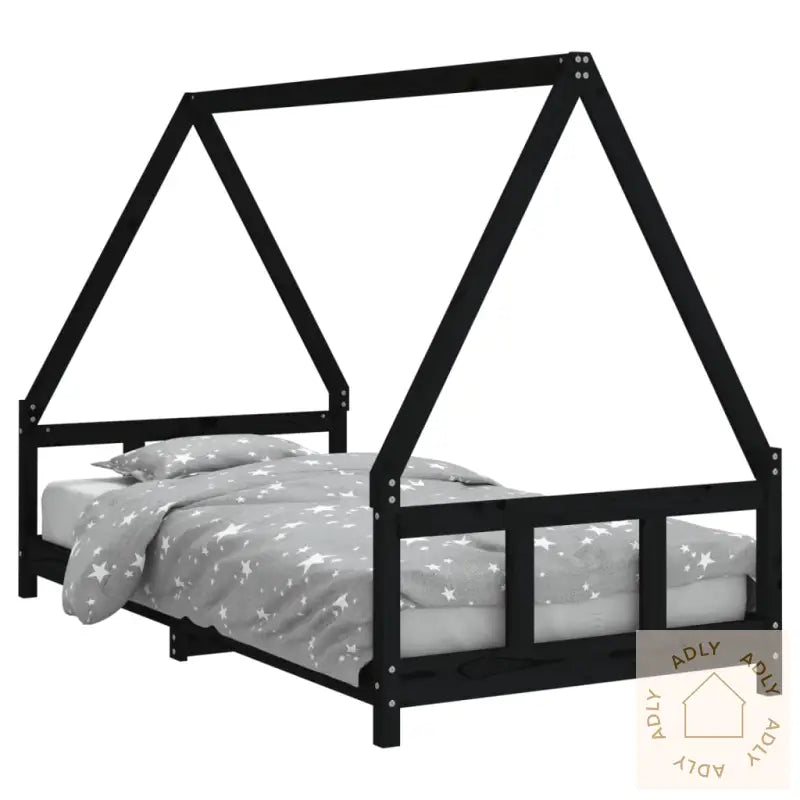 Barnesengeramme Svart 90X190 Cm Heltre Furu