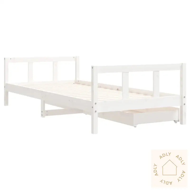Barnesengeramme Med Skuffer Hvit 90X200 Cm Heltre Furu