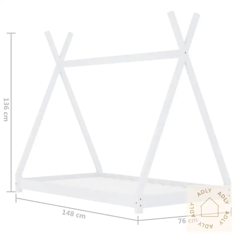 Sengeramme For Barn Heltre Furu Hvit 70X140 Cm