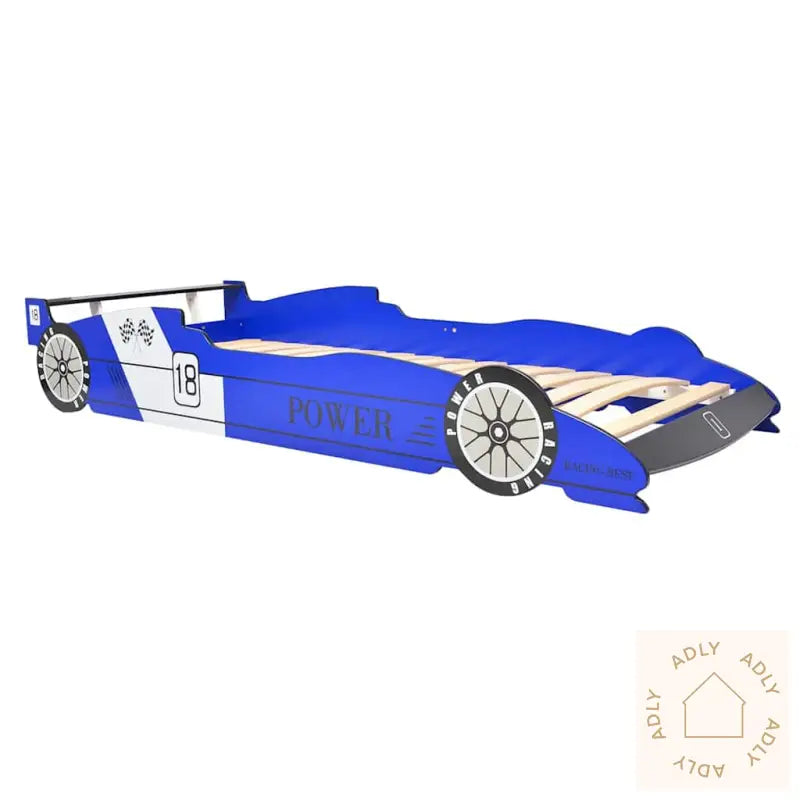 Barnas Racerbilseng Med Led 90X200 Cm Blå