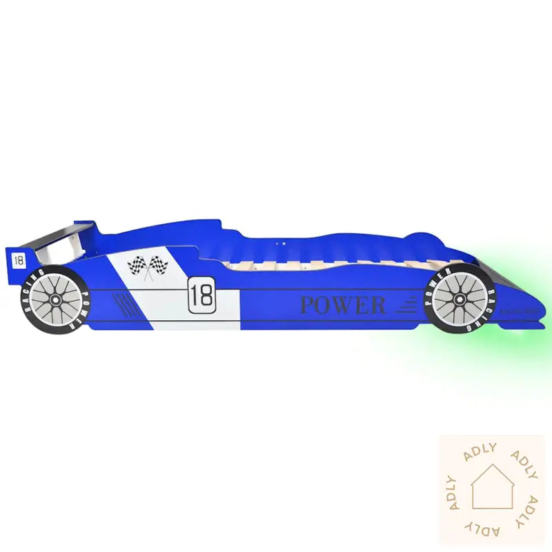 Barnas Racerbilseng Med Led 90X200 Cm Blå