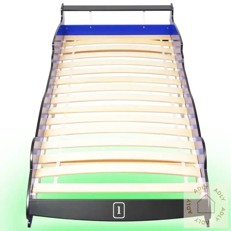 Barnas Racerbilseng Med Led 90X200 Cm Blå