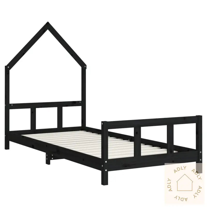 Barnesengeramme Svart 90X190 Cm Heltre Furu