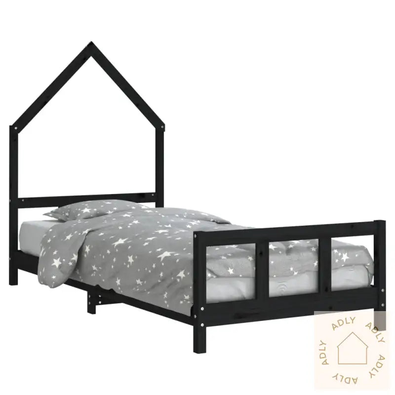 Barnesengeramme Svart 90X190 Cm Heltre Furu