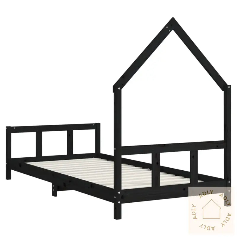 Barnesengeramme Svart 90X190 Cm Heltre Furu