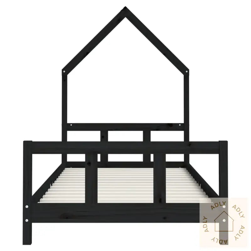 Barnesengeramme Svart 90X190 Cm Heltre Furu