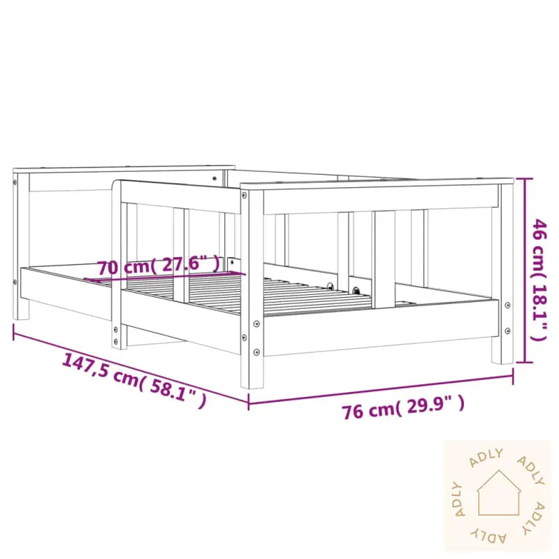 Barnesengeramme Hvit 70X140 Cm Heltre Furu